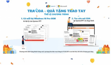 Synnex FPT tặng quà cho khách hàng sở hữu phần mềm Windows 10 bản quyền
